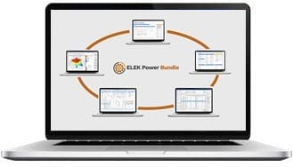 Power Bundle (표준) 제품명이 전기 케이블로 둘러싸인 노트북입니다.