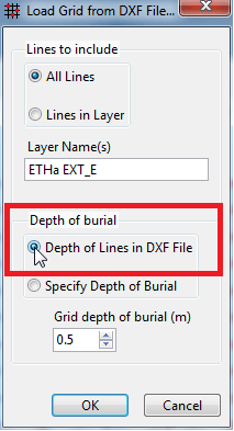 Figure 4. Depth of Lines in DXF File.