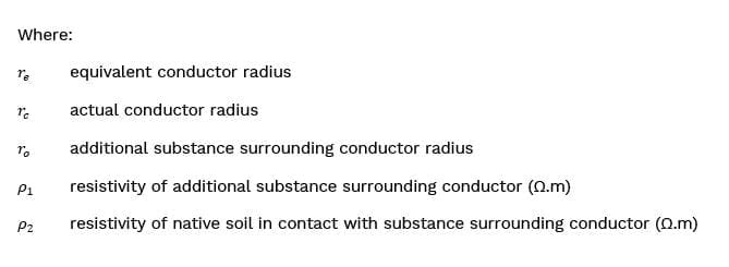 Where Formulae - How to model earthing surrounded with bentonite