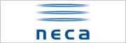 A logo featuring "neca" with a subtle electrical theme. A logo featuring "neca" with a subtle electrical theme.