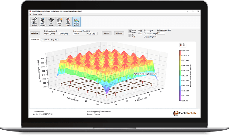 A software running on an electrical laptop displaying a heat map.