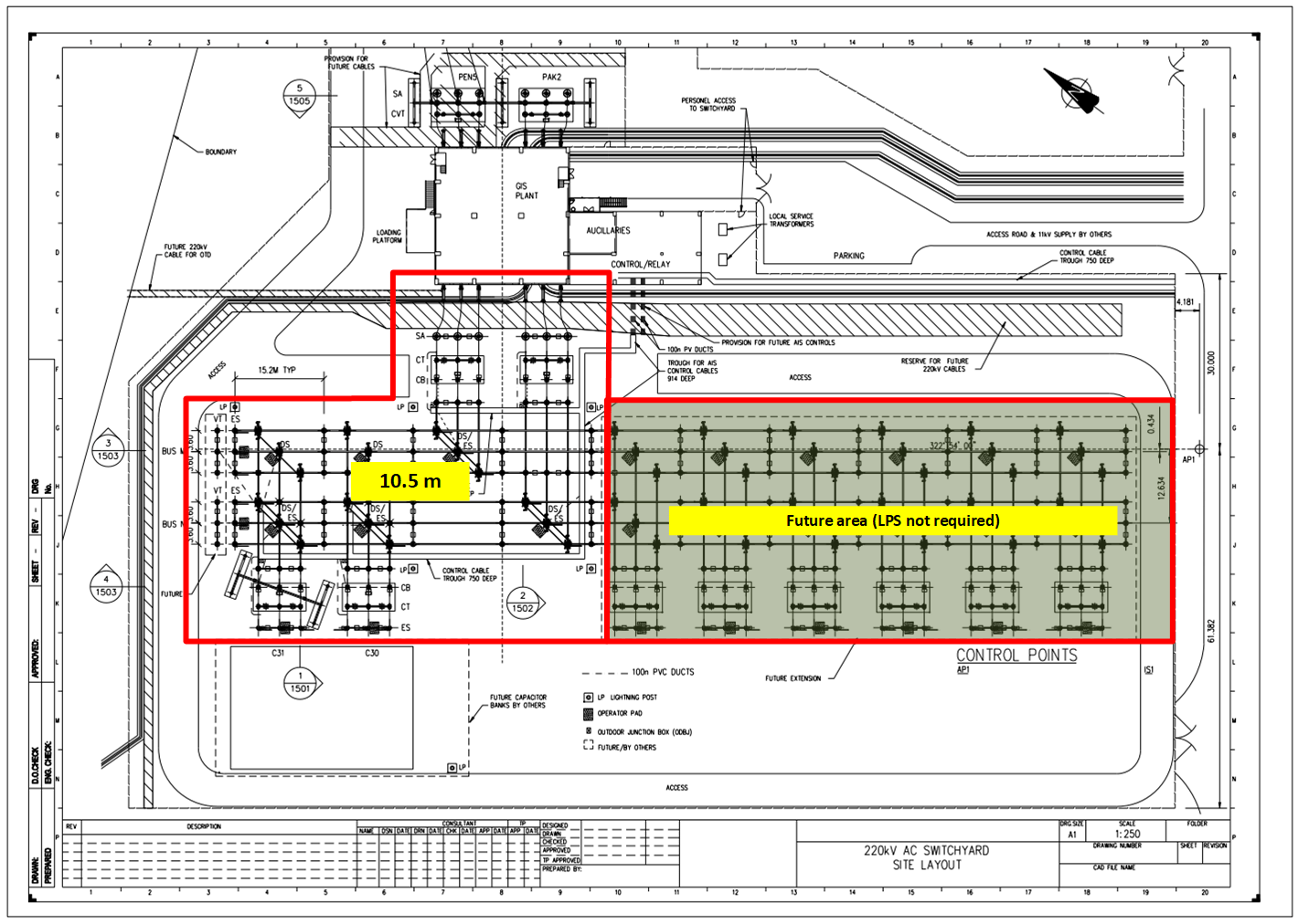 A diagram illustrating the position of a renewable energy construction site.