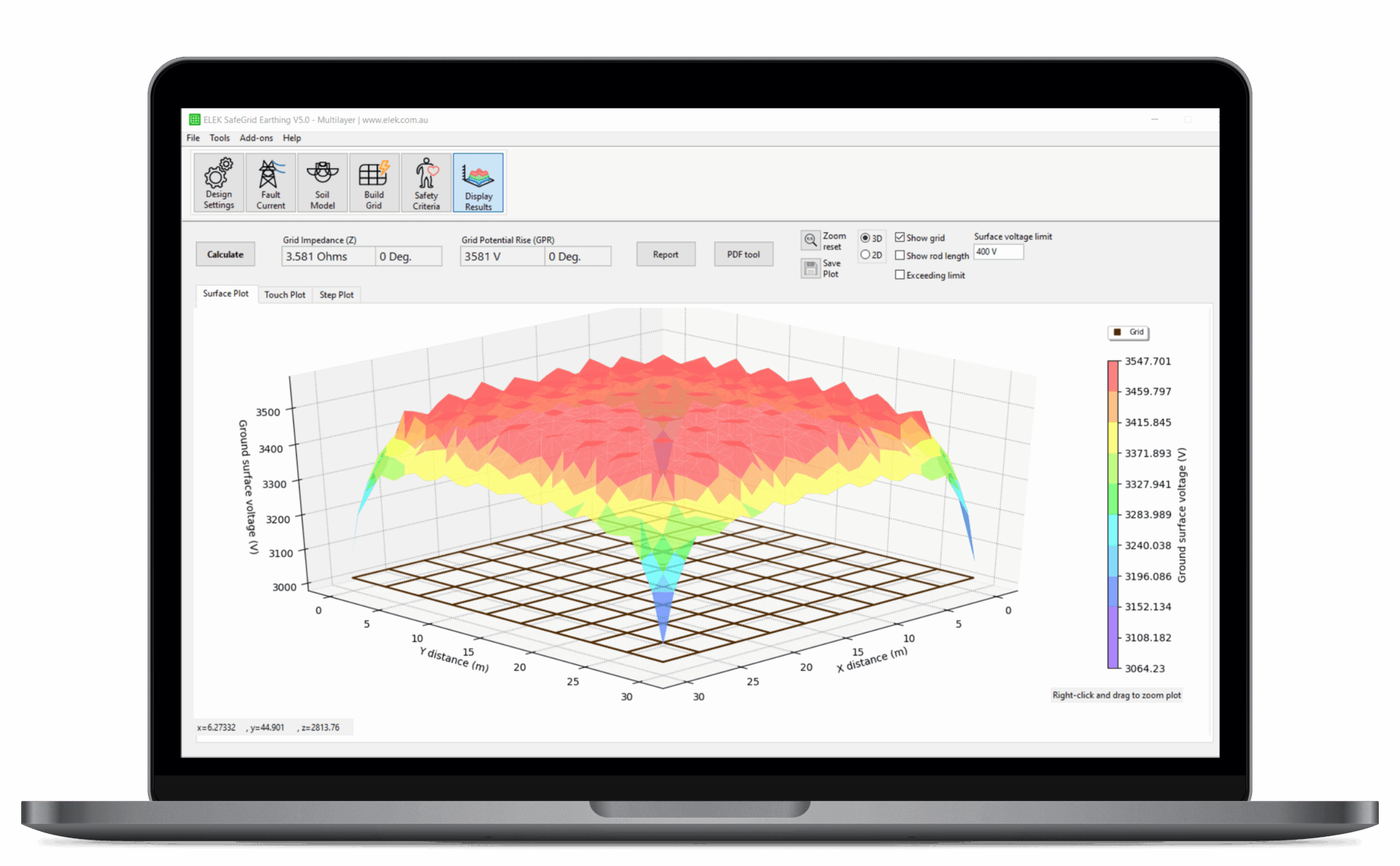 Appareil électrique doté d'un logiciel et d'un graphique sur son écran.