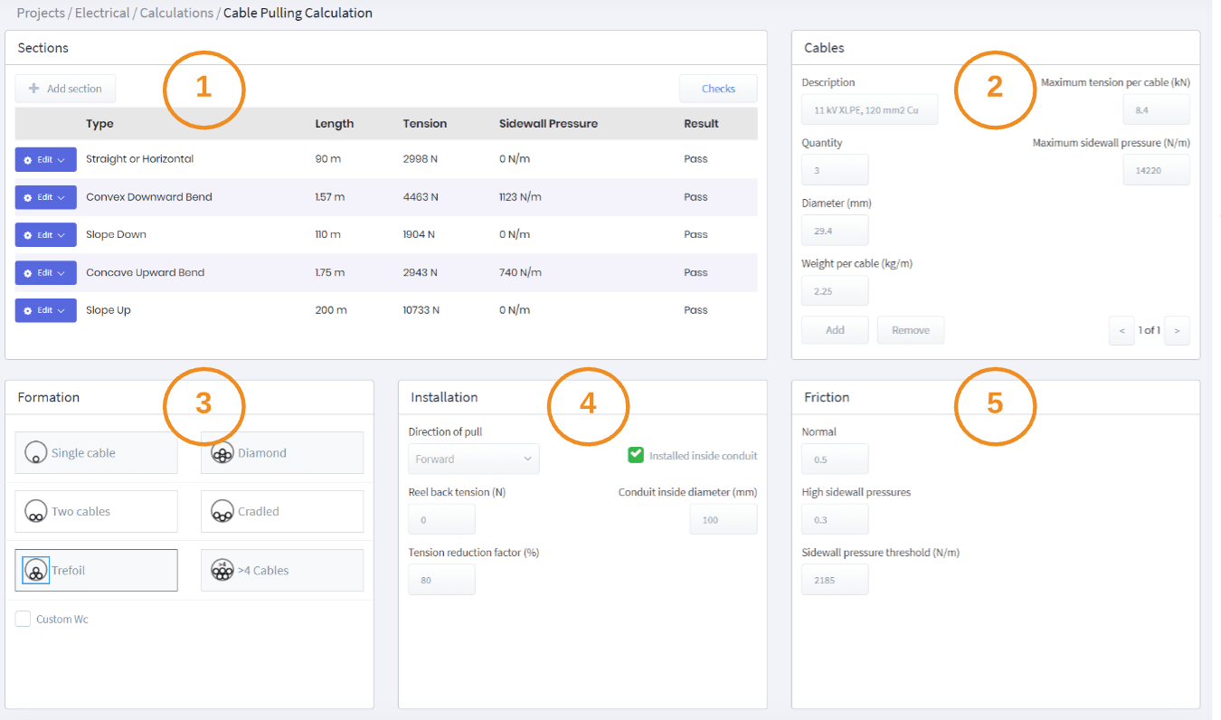 Figure 2 – Cable Pulling Software – Main User Interface