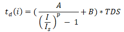 A formula for calculating total dissolved solids (TDS) concentration in power generation from renewable energy sources.