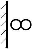 An oblong symbol representing power displayed in black and white.