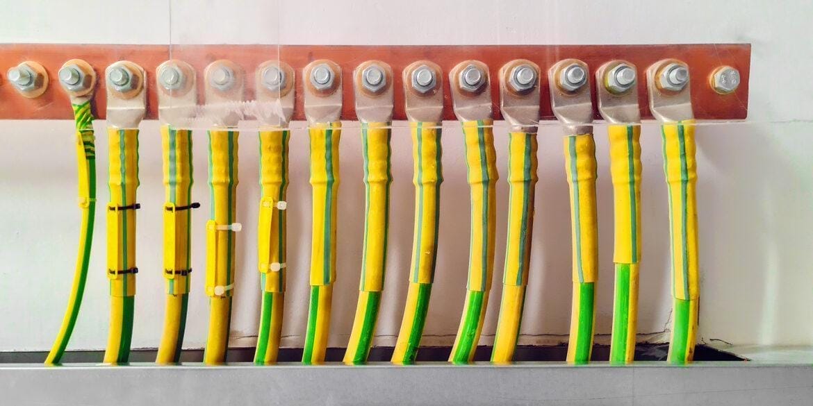 ELEK Software Grounding Earthing cables on copper bar 1 1170x585 - Articles - Low Voltage Design