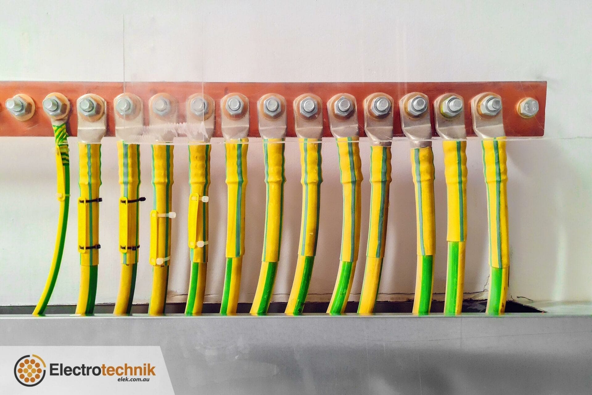 Protective Earth Cable Sizing ELEK Software Grounding Earthing cables on copper bar 1 scaled - Protective Earth Cable Sizing