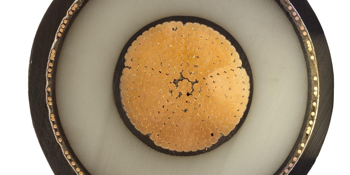 Cross-section of XLPE insulated high voltage power cable