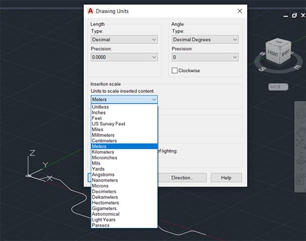 An autocad drawing with the option to create a drawing.