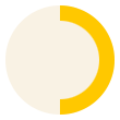 A yellow and white logo with a circle in the middle.