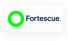 Fortescue logo on a gray background.