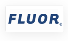 Fluor logo on a gray background.