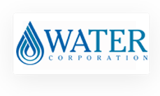 Water corporation logo on a white background.