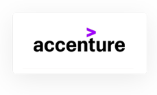 Logo of Accenture, featuring the word "Accenture" in lowercase black letters with a purple greater-than sign above the letter 't', reminiscent of a cable sizing calculator display.