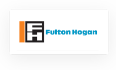 Logo of Fulton Hogan featuring a black and orange stylized "fh" icon next to the company name in blue and gray text, resembling a cable sizing calculator interface.