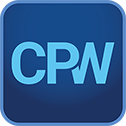 Blue square icon with the light blue letters "CPW" in bold, centered on a dark blue background.